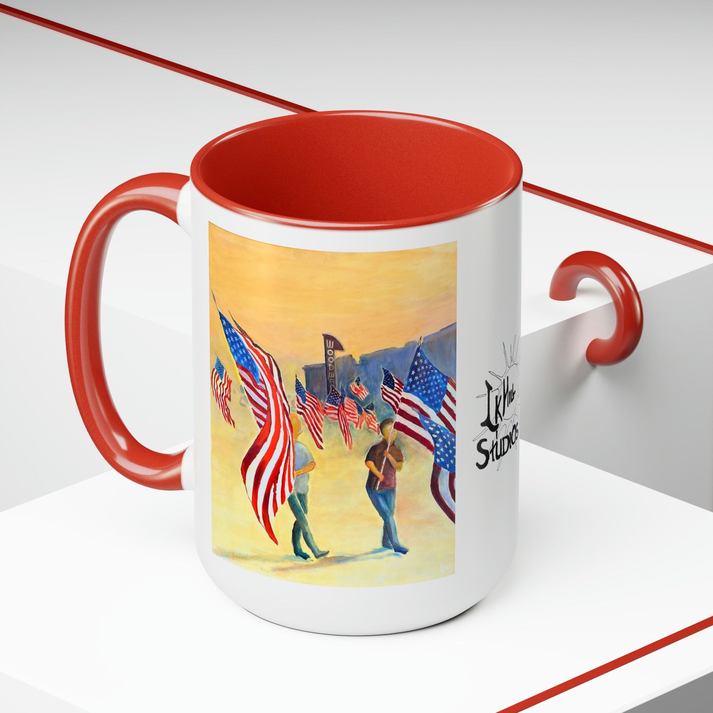 Parade of Flags | Two-Tone Coffee Mugs, 15oz