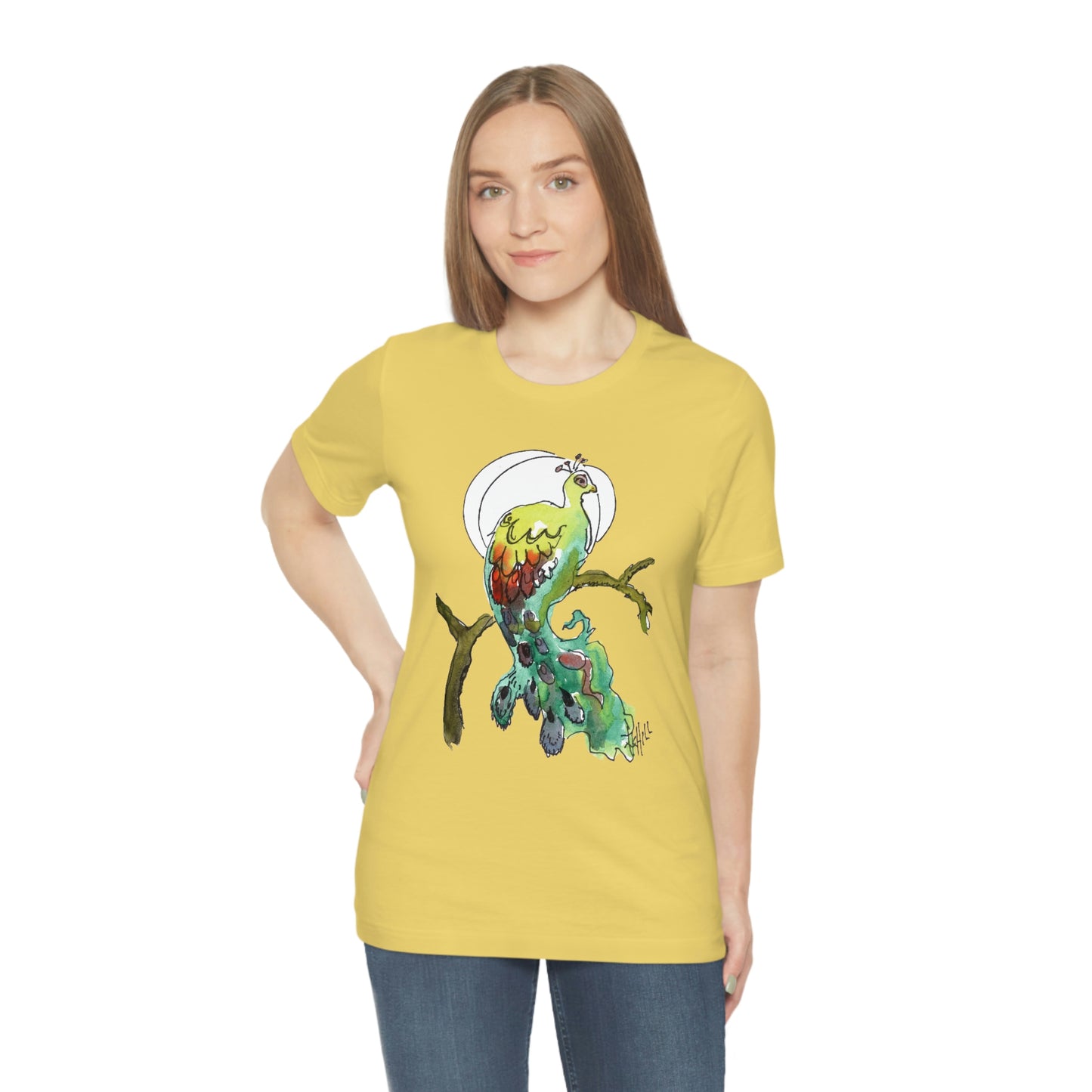 Peacock Watercolor | Unisex Jersey Short Sleeve Tee