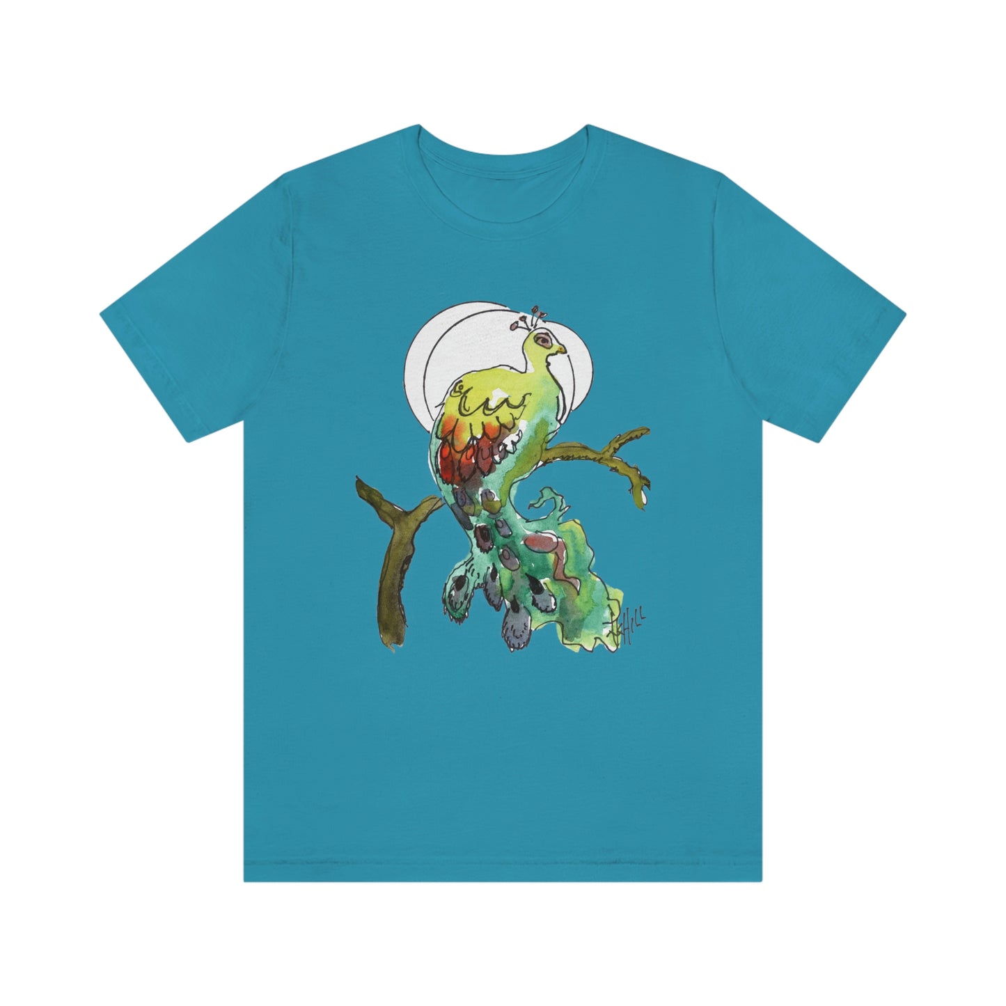 Peacock Watercolor | Unisex Jersey Short Sleeve Tee