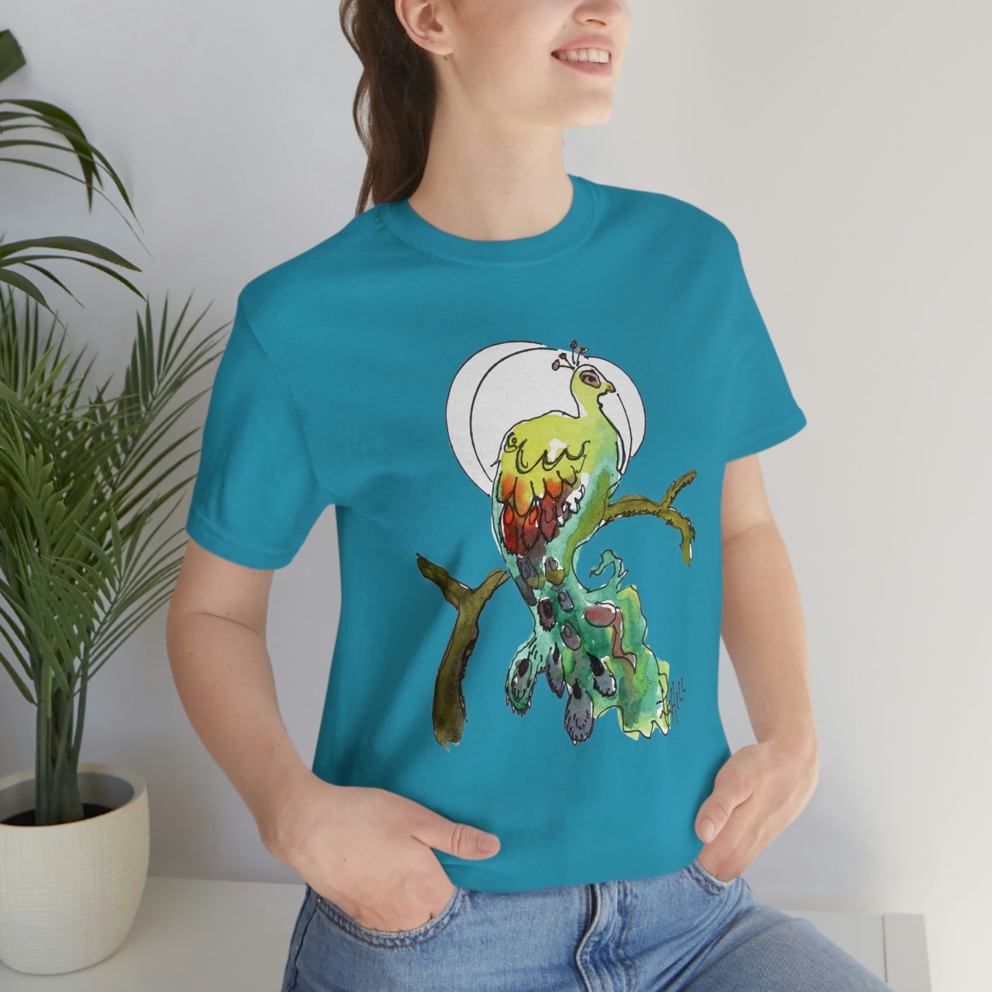 Peacock Watercolor | Unisex Jersey Short Sleeve Tee