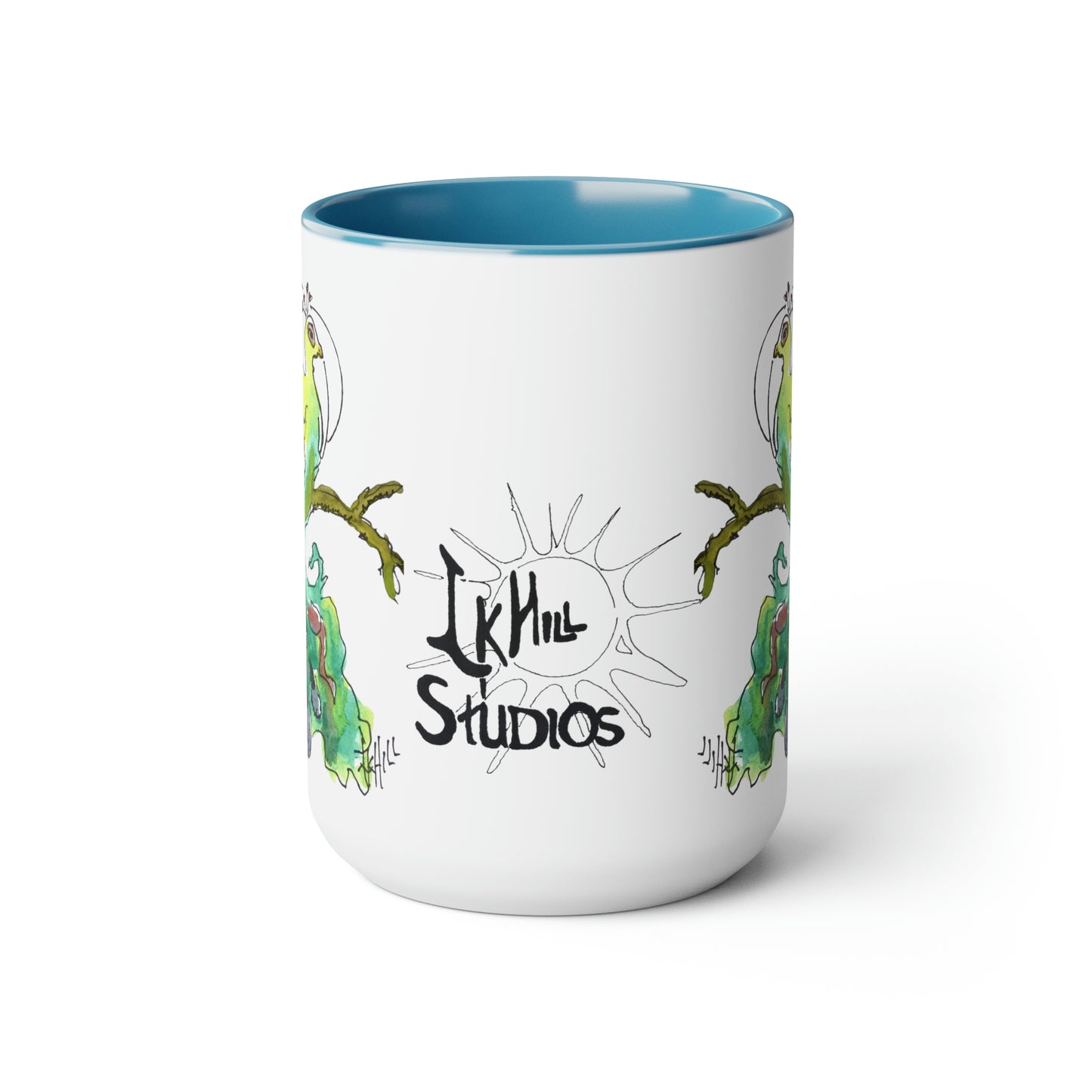 Peacock Twins  | Two-Tone Coffee Mugs, 15oz