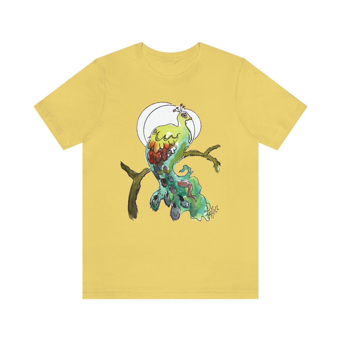 Peacock Watercolor | Unisex Jersey Short Sleeve Tee