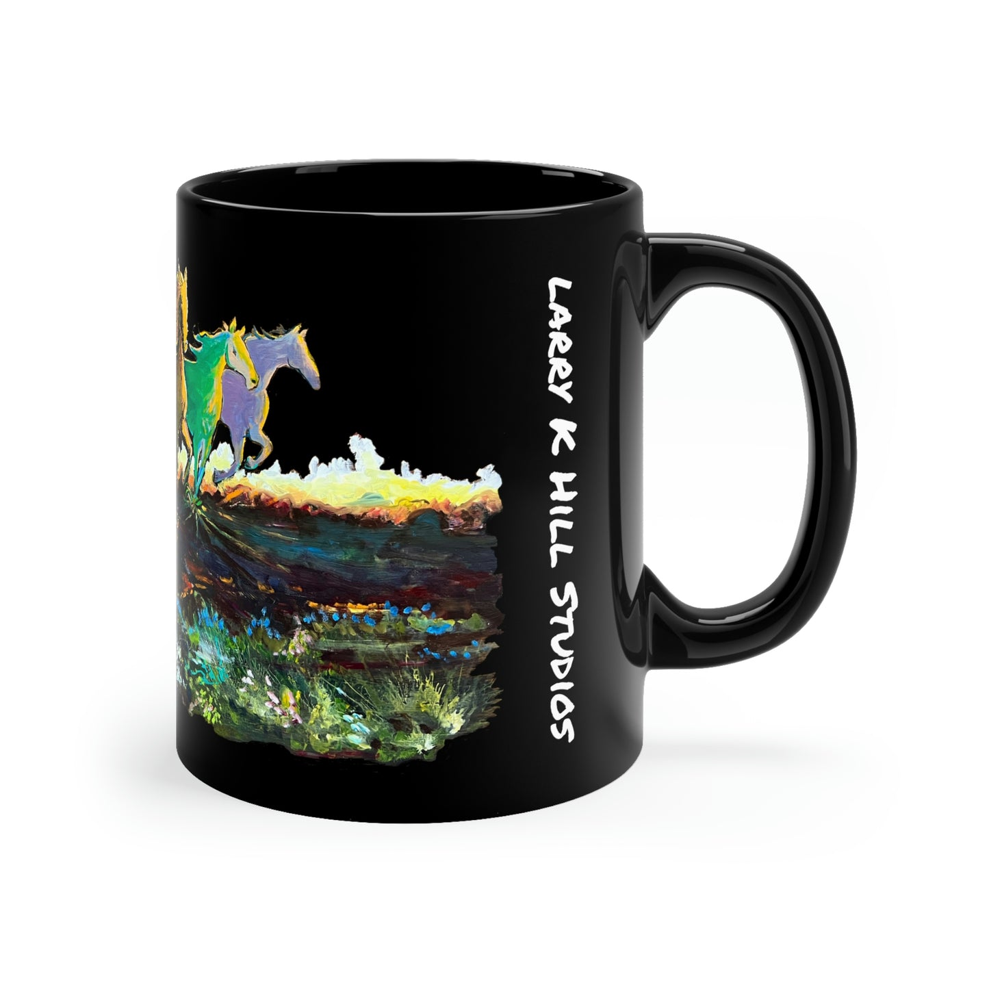 Running Horses | 11oz Black Mug