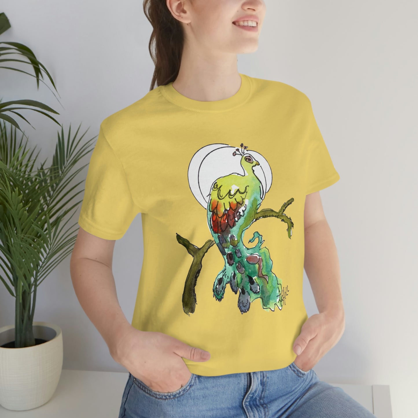 Peacock Watercolor | Unisex Jersey Short Sleeve Tee