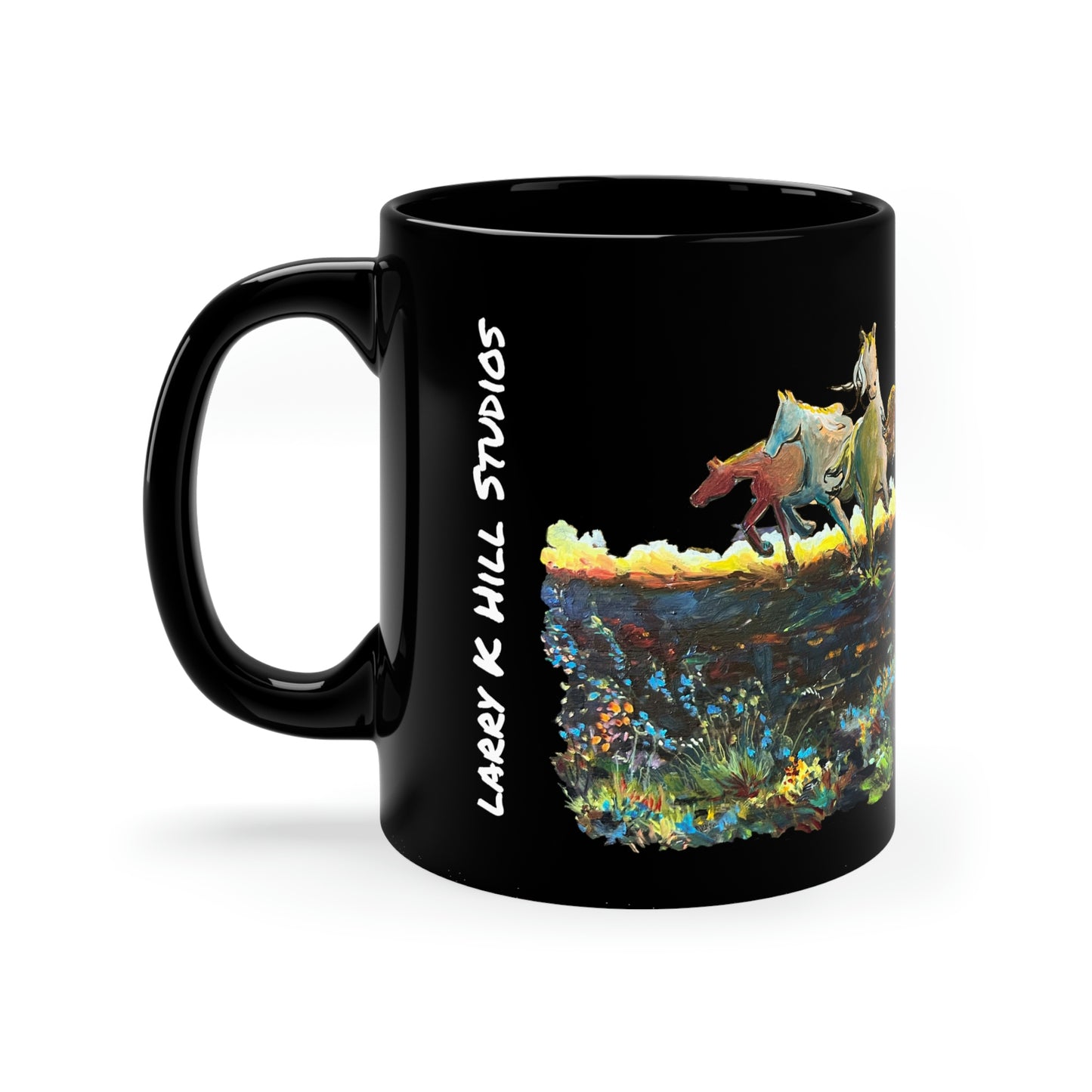 Running Horses | 11oz Black Mug