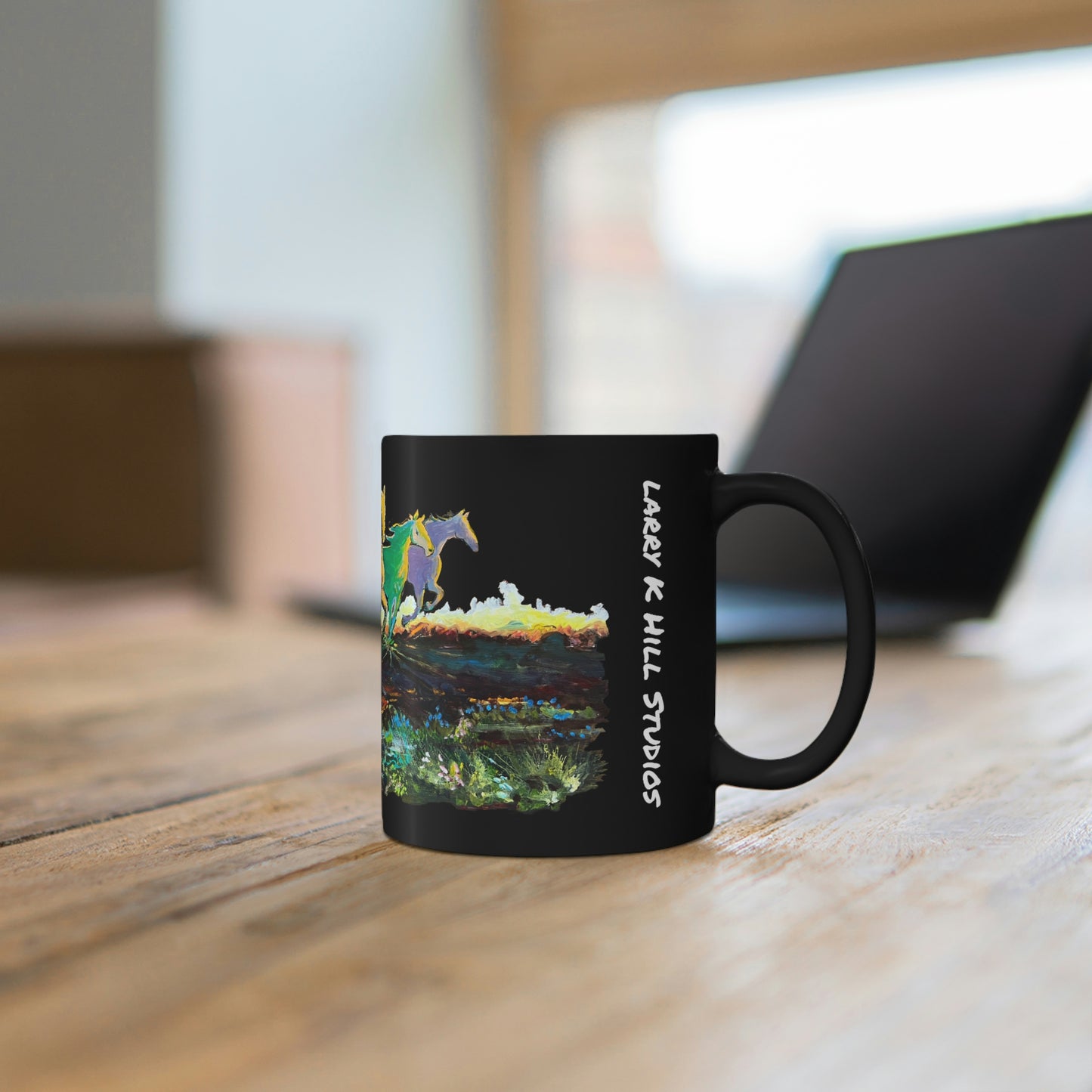 Running Horses | 11oz Black Mug